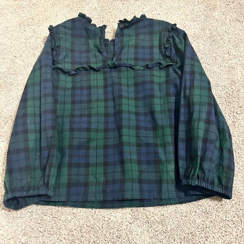 Crewcuts Green and Blue Plaid Top